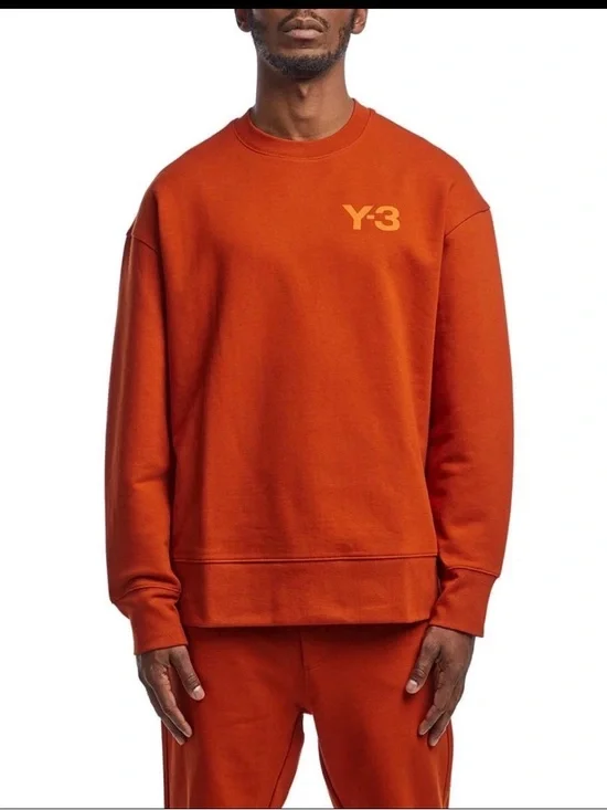 adidas Y-3 by Yohji Yamamoto Men Classic Chest Logo Sweatshirt Fox  Size Large - Picture 7 of 11